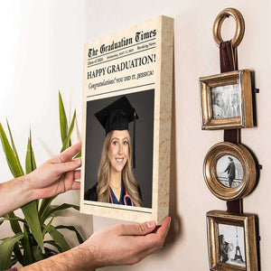 Graduation 2026 - Personalized Graduation Newspaper Cover Canvas for Him or Her