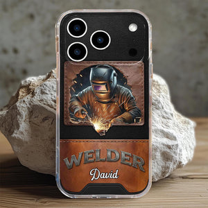 Strong Welder Personalized Clear Phone Case, Gift For Welders