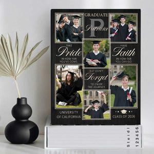 Personalized Graduation Photo Canvas Poster, Custom Senior Photo Wall Art, Graduation Gift For Him Her