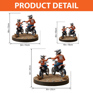 Dad And Kid - Personalized Dirt Bike Shaped Acrylic Plaque