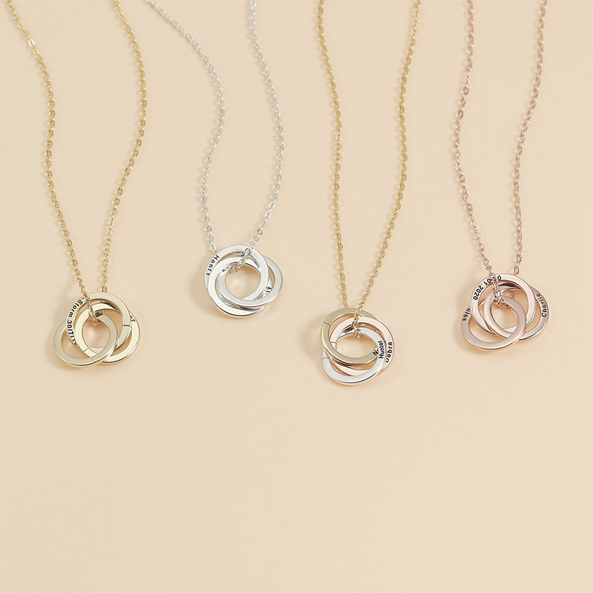 Personalized round necklace, engraved name and text necklaces, Valentine's Day gifts,Family gifts