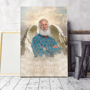 Personalized Canvas Print With Angel Wings – Memorial Photo Gift For Lost Loved One