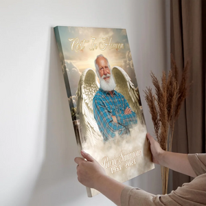 Personalized Canvas Print With Angel Wings – Memorial Photo Gift For Lost Loved One
