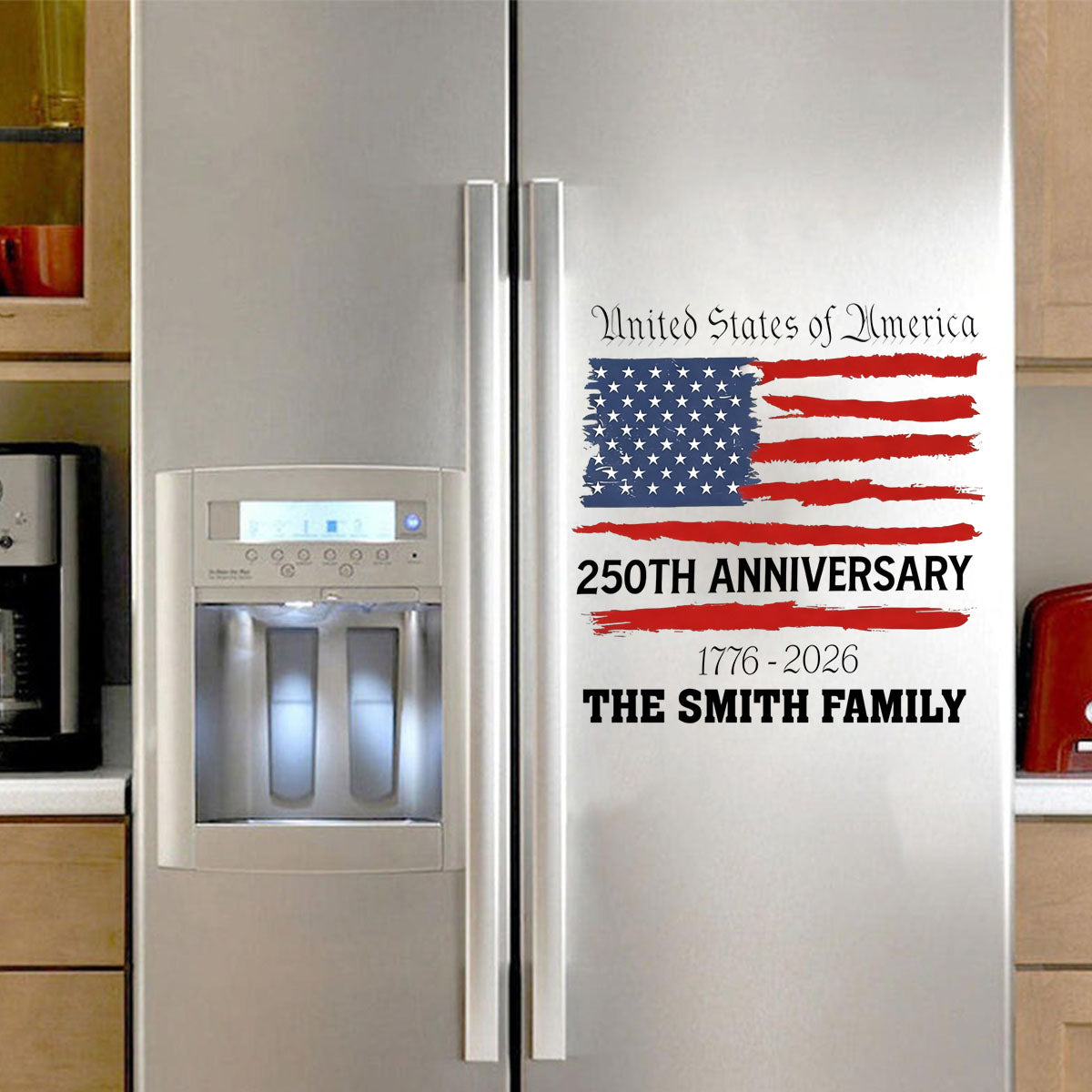 America 250th Anniversary Personalized Family Name Decal Sticker