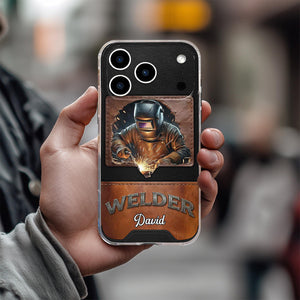 Strong Welder Personalized Clear Phone Case, Gift For Welders