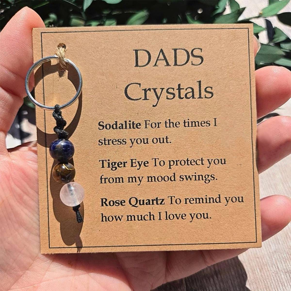 DADS Crystal Keyring, Cute Fathers Day Gift For Dad