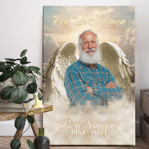 Personalized Canvas Print With Angel Wings – Memorial Photo Gift For Lost Loved One