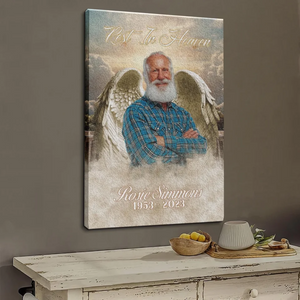 Personalized Canvas Print With Angel Wings – Memorial Photo Gift For Lost Loved One