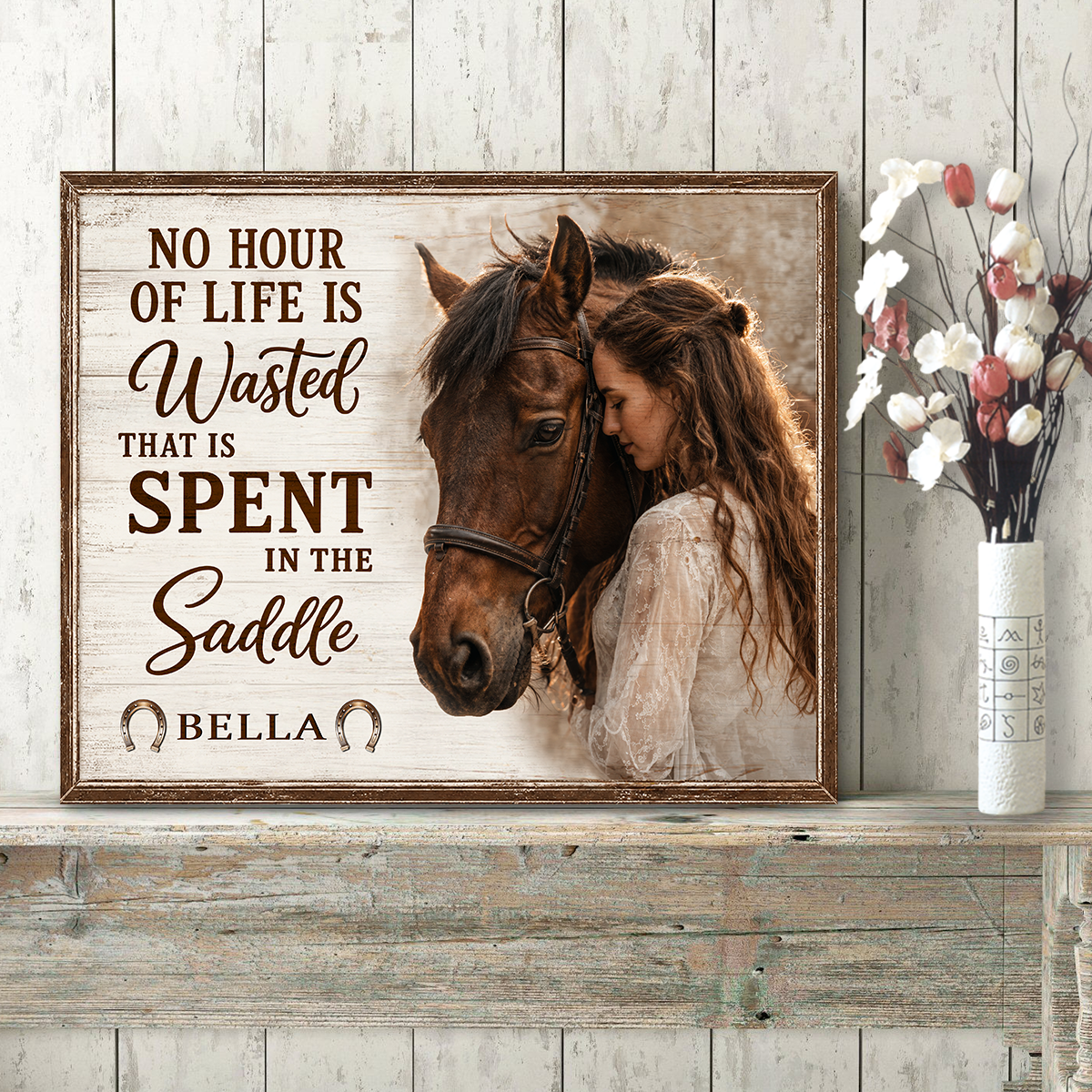 Horse Girl Personalized Canvas Poster Custom Name Equestrian Quote Gift For Horse Lovers