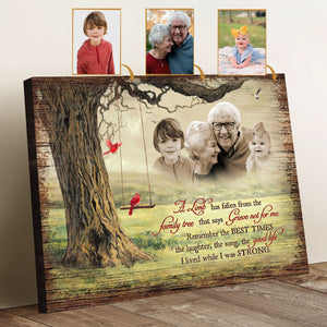 A Limb Has Fallen From the Family Tree,Add Deceased Loved One to Photo,Personalized Family Portrait Memorial Canvas Poster