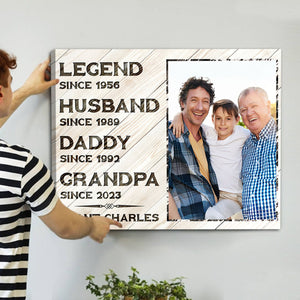 Legend Husband Daddy Grandpa Customized Canvas Poster – Unique Father’s Day Gift
