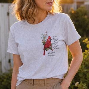 Sympathy Gift For Loss Of Loved One – Personalized Cardinal Memorial Shirt & Hoodie "Your Wings Were Ready, But Our Hearts Were Not"