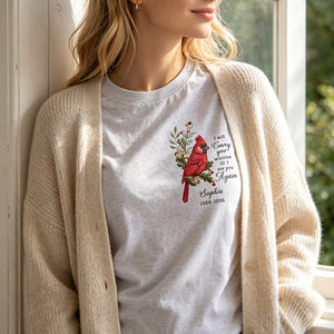 Sympathy Gift For Loss Of Loved One – Personalized Cardinal Memorial Shirt & Hoodie "Your Wings Were Ready, But Our Hearts Were Not"