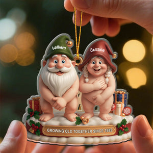 Growing Old Together Christmas Custom Acrylic Ornament,Personalized Gift For Couples and Family Members