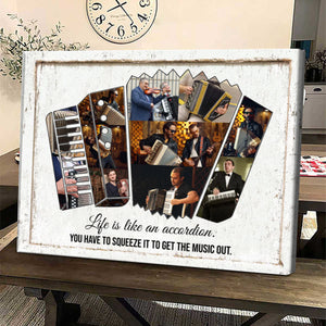 Accordion Player Gift,Personalized Accordion Music Photo Collage Canvas, Music Studio Decor Gifts for Accordionist