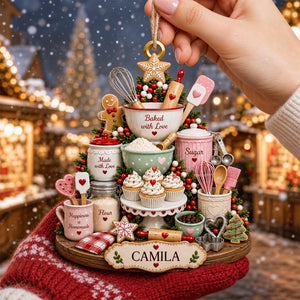 Baked With Love, Personalized Christmas Ornament, Gift For Baking Lovers
