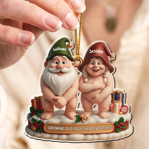 Growing Old Together Christmas Custom Acrylic Ornament,Personalized Gift For Couples and Family Members