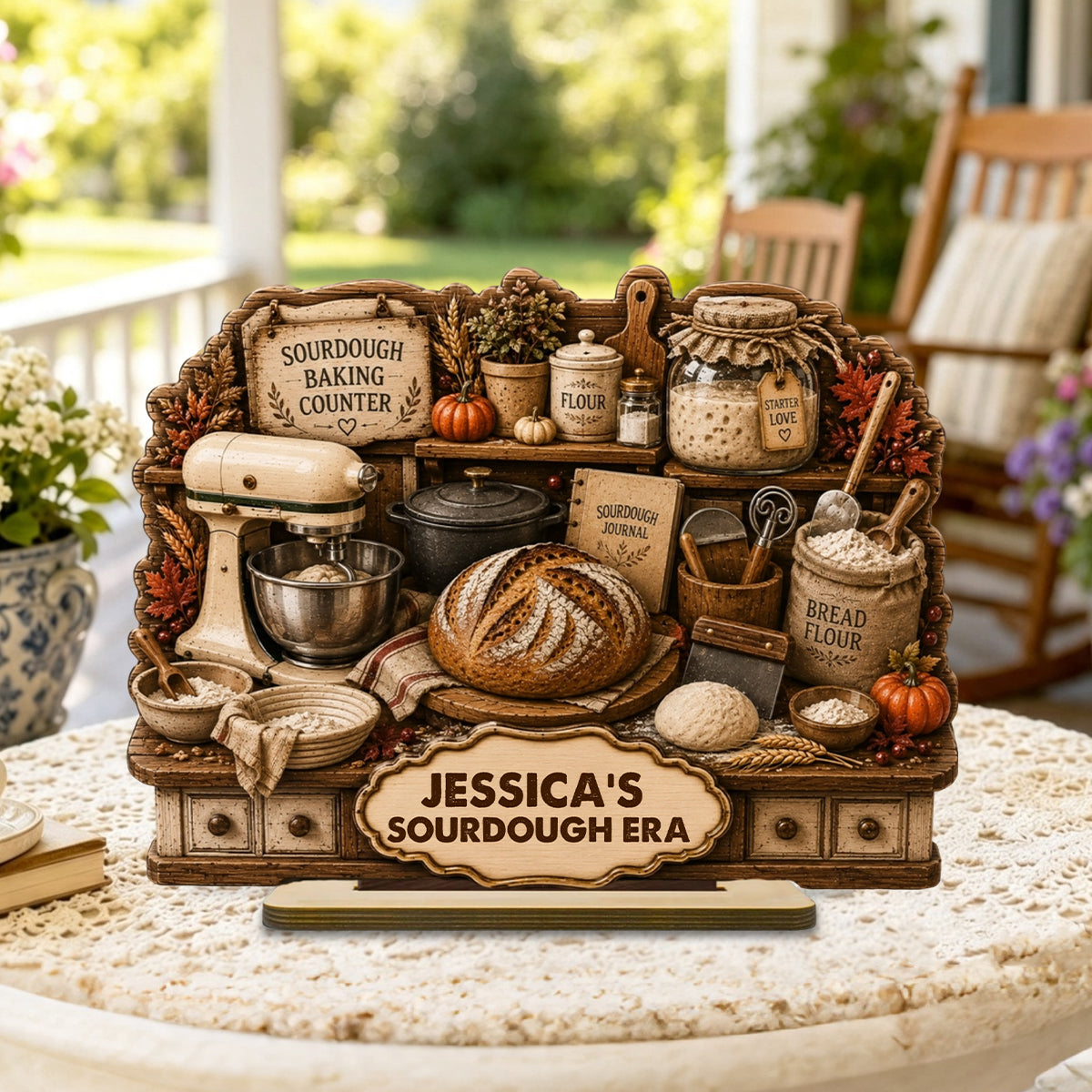 Personalized Sourdough Baking Counter Wooden Plaque | Baking Gift for Bakers