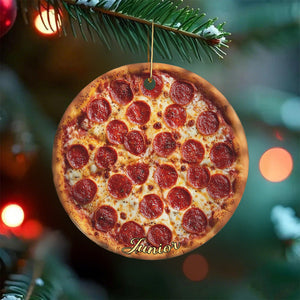 Personalized Funny Pizza Christmas Ornament – Stocking Stuffer For Pizza Lovers & Kitchen Decor