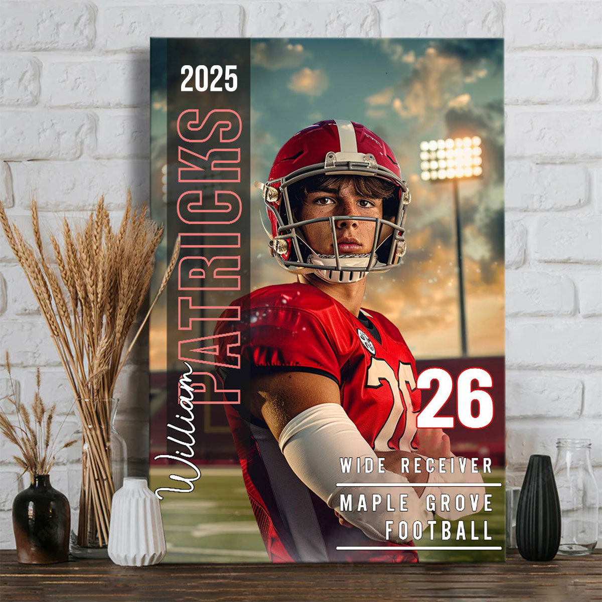 Any Sport, Name, Postion, Number, Team - Personalized Football Canvas And Poster