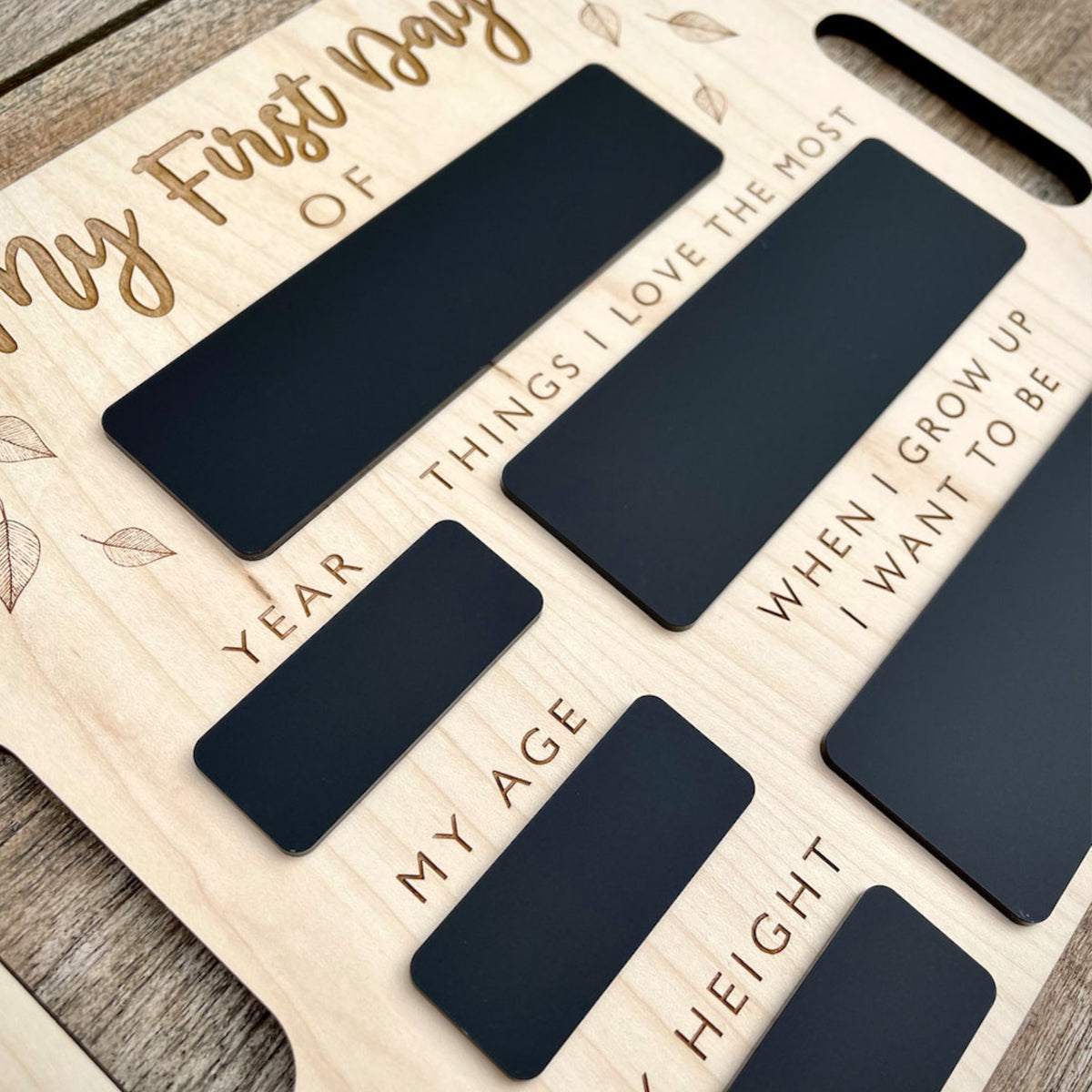Personalized First Day of School Sign with handle -  Reusable Memory Photo Board | Back To School | Starting School Nursery Preschool