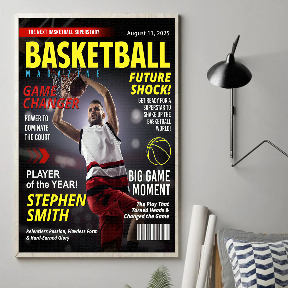 Custom Basketball Magazine Cover, Gift For Basketball Player, Graduation Gift For Basketball Player, Personalized Basketball Gifts