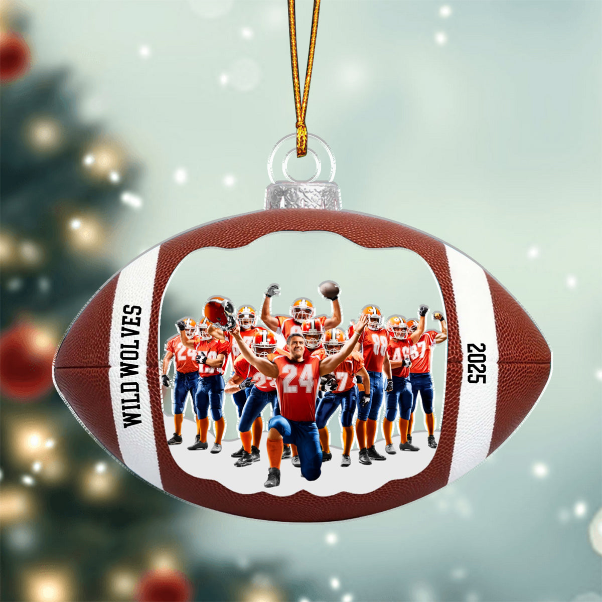 Capture Your Football Moments - Photo Personalized American Football Acrylic Ornament