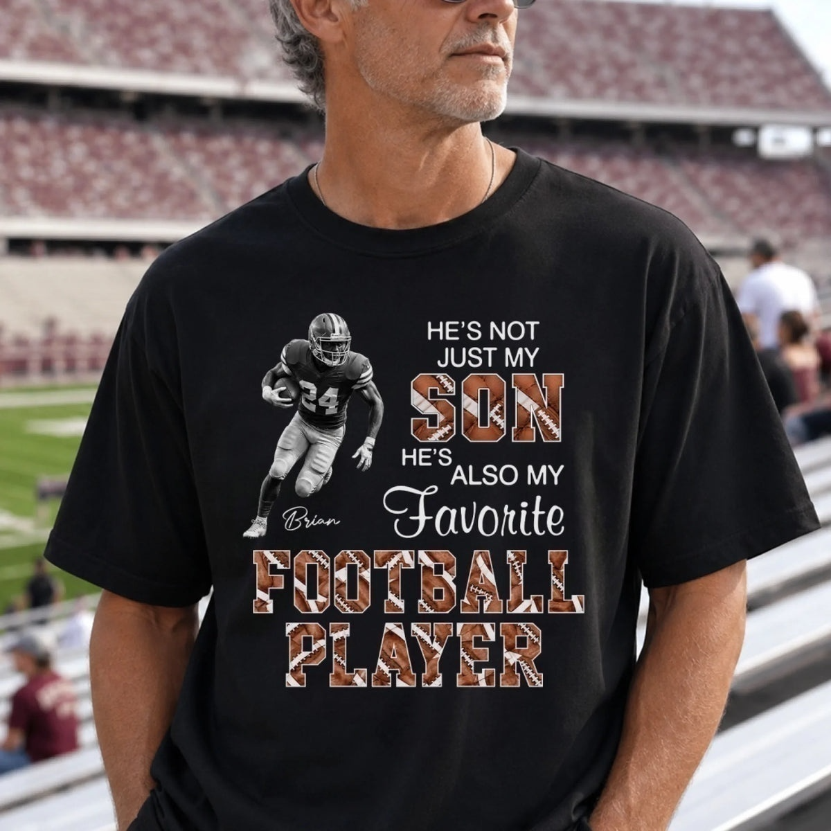 Personalized "Favorite Football Player" T-Shirt – Custom Photo Gift For Grandson & Football Fans
