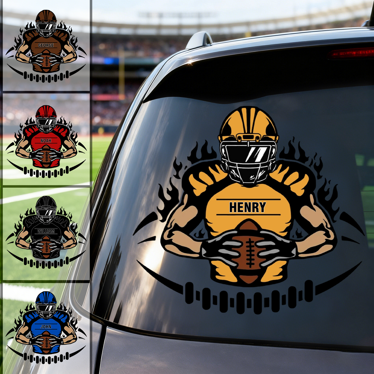 Custom Name Personalized Football Player Sticker/Decal