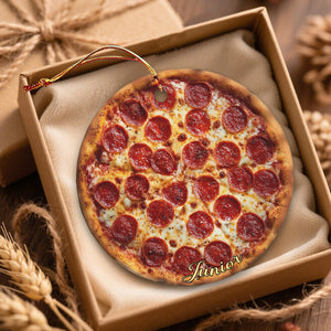 Personalized Funny Pizza Christmas Ornament – Stocking Stuffer For Pizza Lovers & Kitchen Decor