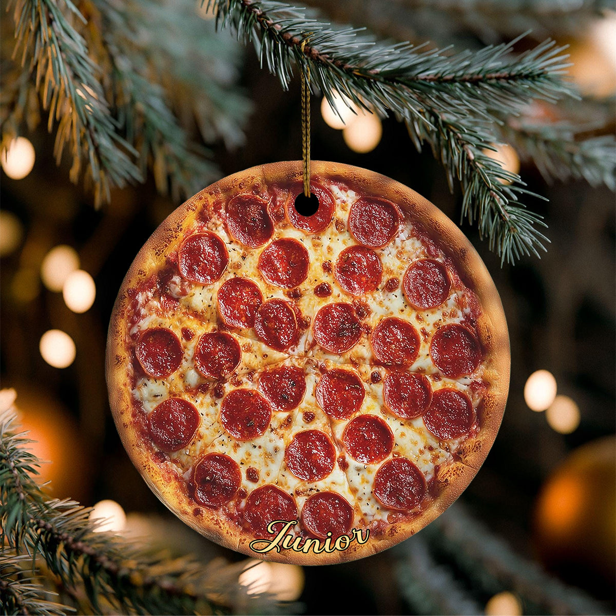 Personalized Funny Pizza Christmas Ornament – Stocking Stuffer For Pizza Lovers & Kitchen Decor