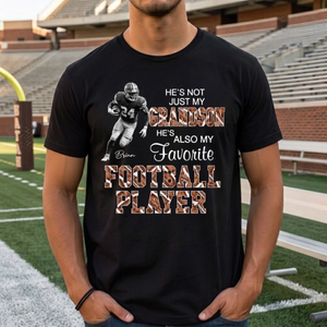 Personalized "Favorite Football Player" T-Shirt – Custom Photo Gift For Grandson & Football Fans