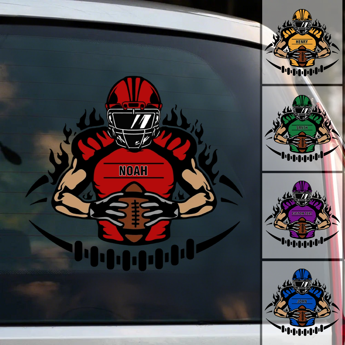 Custom Name Personalized Football Player Sticker/Decal