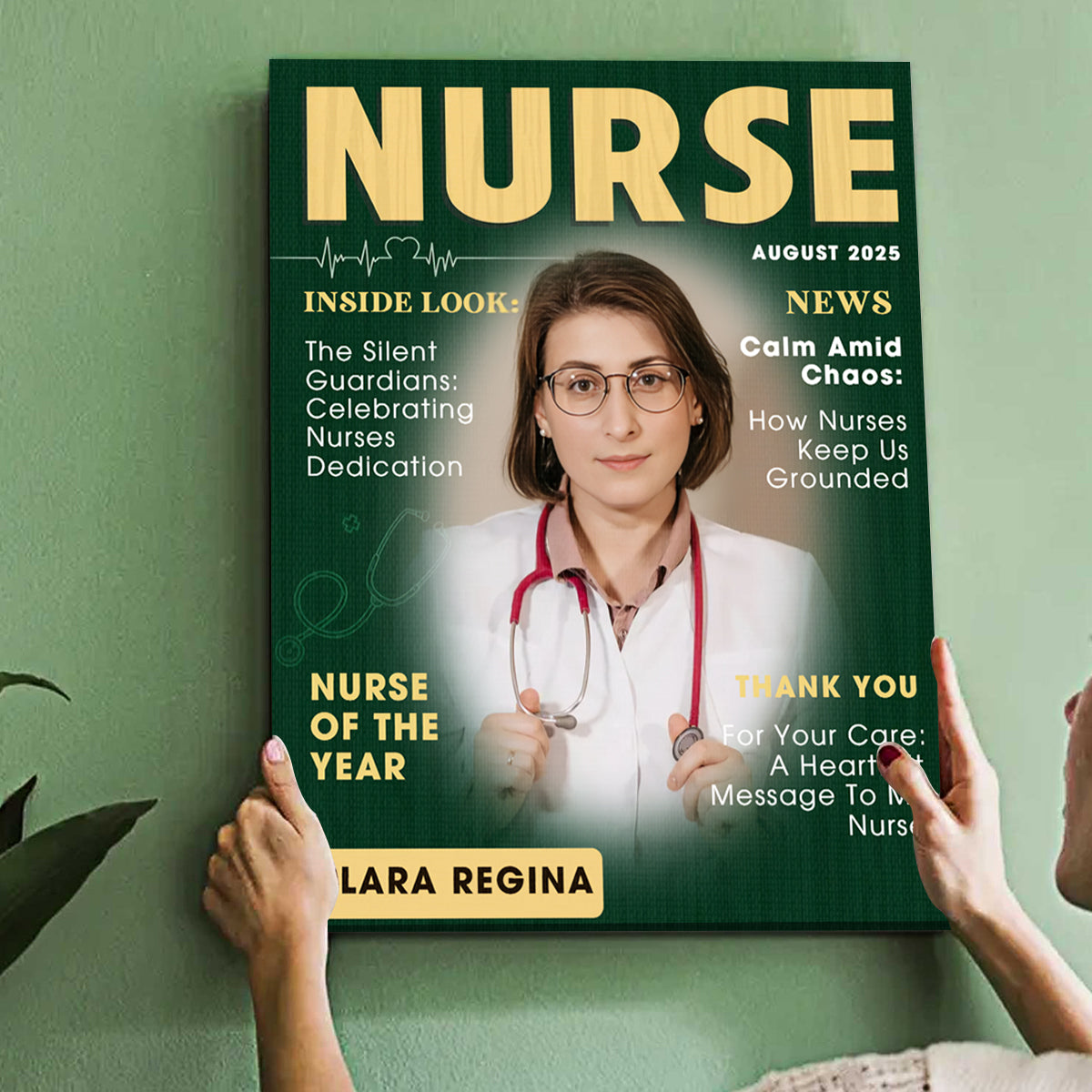 Personalized Nurse Magazine Cover Canvas, Nurse Appreciation Gifts, Nurses Week Gifts, RN Retirement Gifts