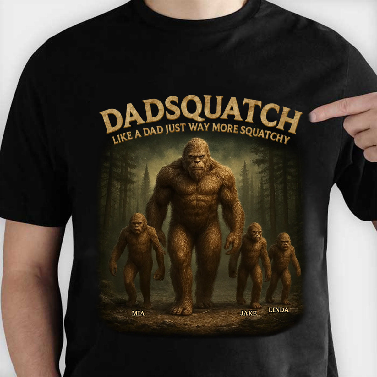 Like A Papa Just Way More Squatchy - Family Personalized Pure Cotton T-Shirt Father's Day Gift For Dad, Grandpa