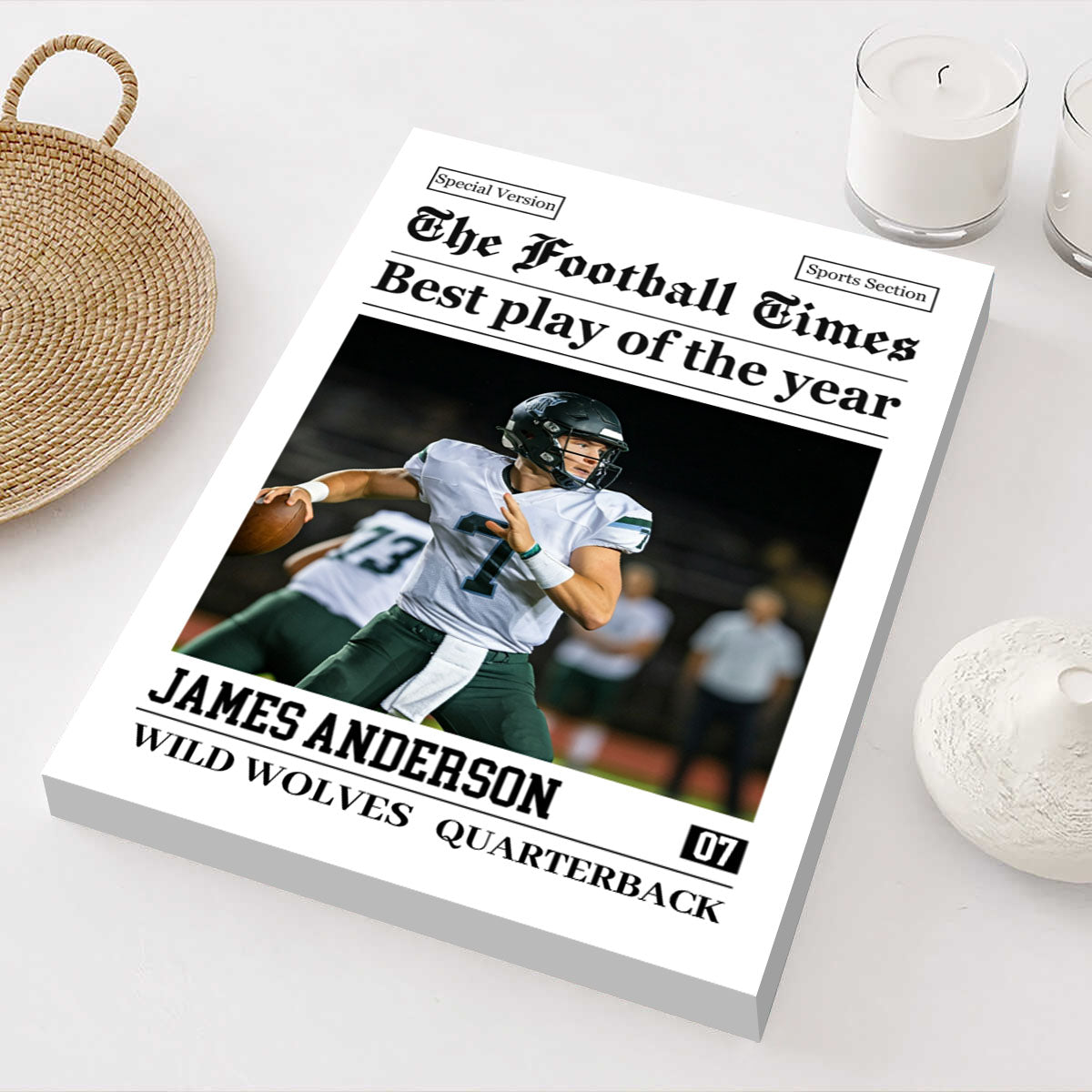 Custom Photo American Football Photo Poster Rookie Today, Champion Tomorrow - Personalized Gift For Football Player