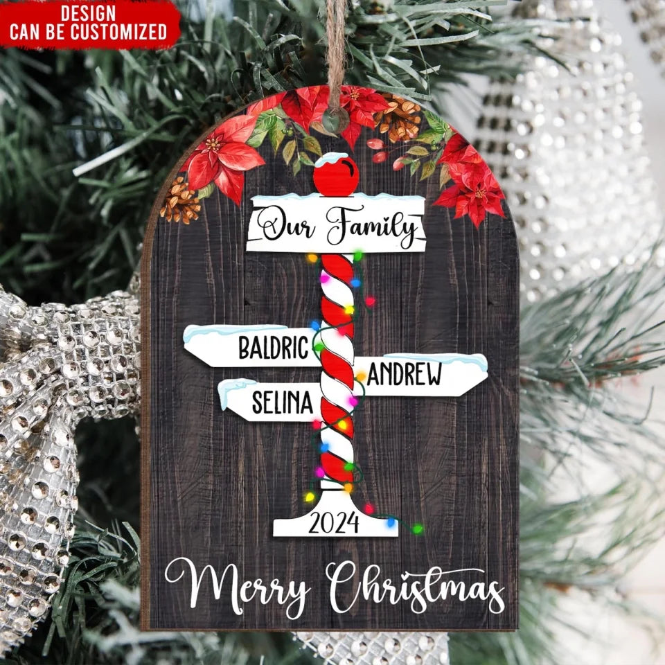 Custom Family Christmas - Personalized Wooden Ornament, Christmas Gift