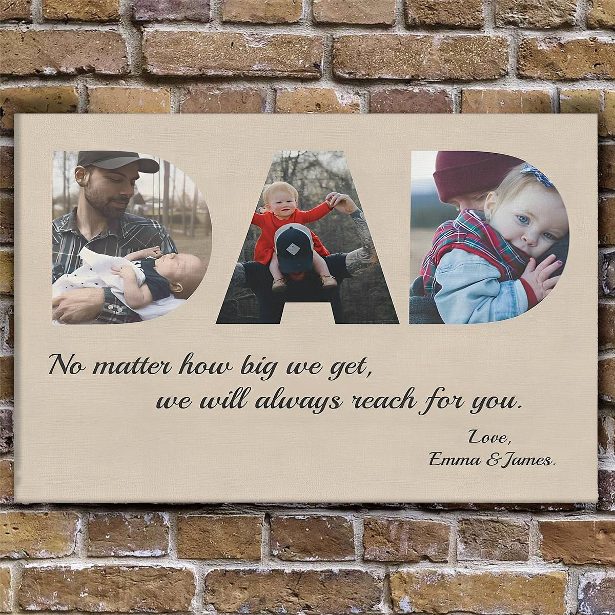 DAD Custom 3 Photo Canvas Gift-Father’s Day Gifts