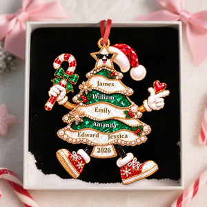 Golden Pearl Funny Family Christmas Tree Personalized Ornament