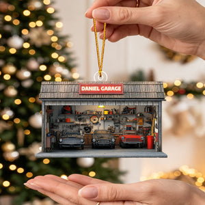 Personalized Auto Garage Acrylic Ornament – Custom Mechanic Gift & Repair Shop Decor