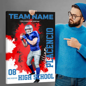 Custom Photo Personalize Poster Canvas Gift For Football Lover Football Family