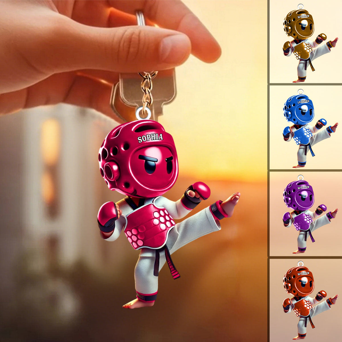 Custom Name Taekwondo Keychain-  Personalized Acrylic Keychain