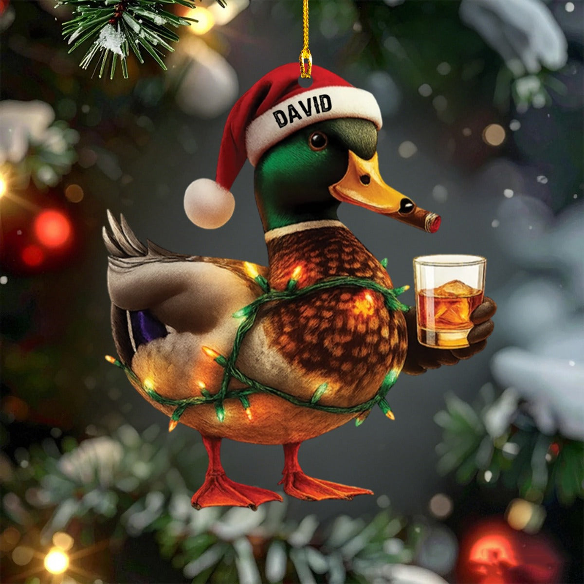 Personalized Duck Hunting Custom Name Acrylic Ornament Christmas Gift for Hunter