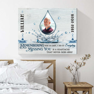 REMEMBERING and MISSING Memorial Gift Personalized Canvas Poster