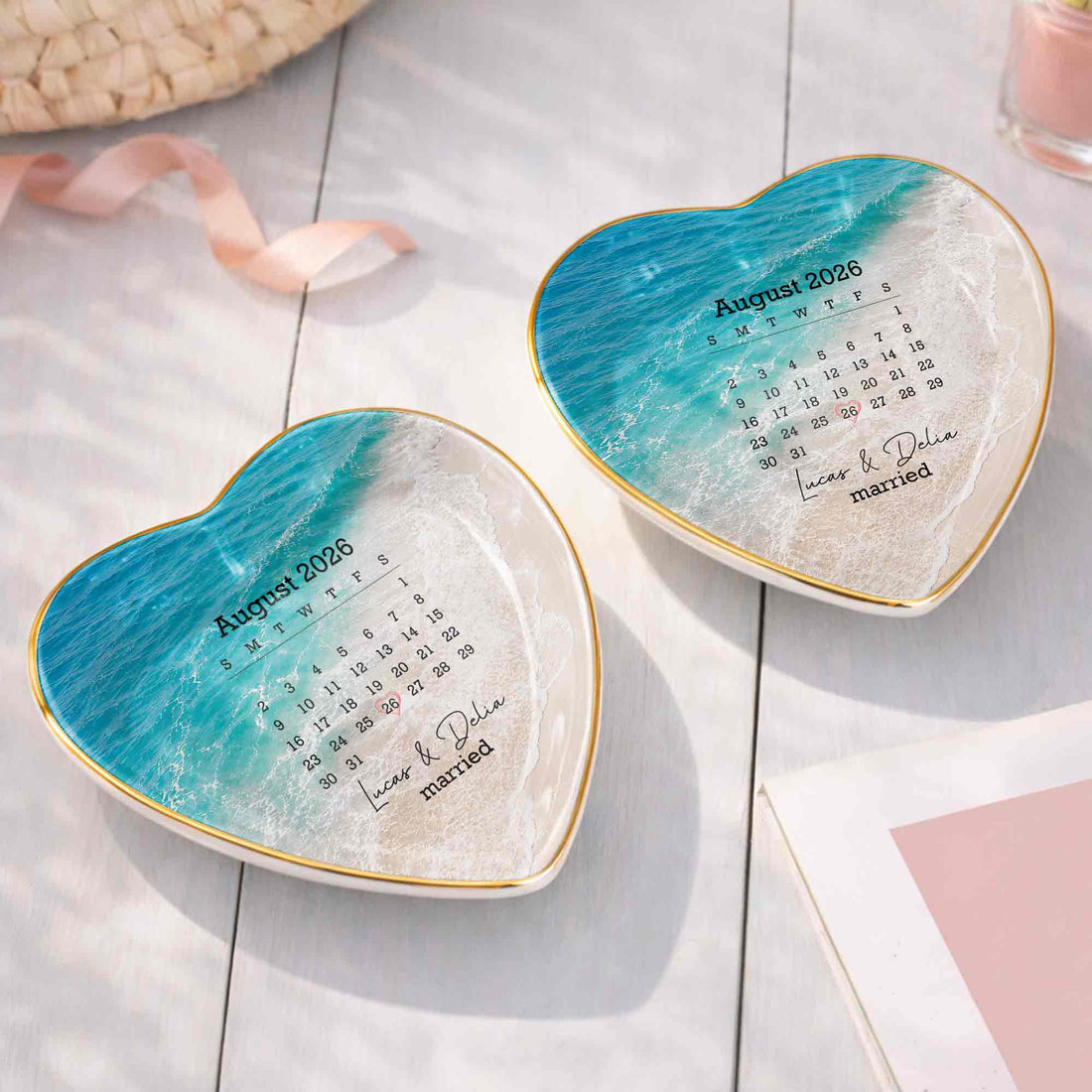 Personalized "Married" Jewelry Dish – Gift For Couples