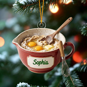 Personalized Vintage Speckled Mixing Bowl Christmas Ornament,Gift for Home Baker