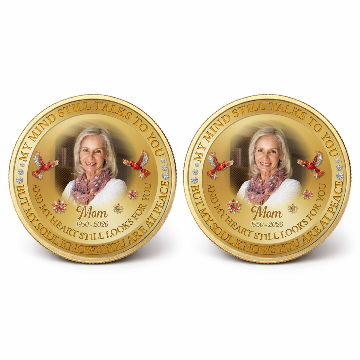 My Mind Still Talks To You Mom, Personalized Custom Commemorative Coin, Family Gift