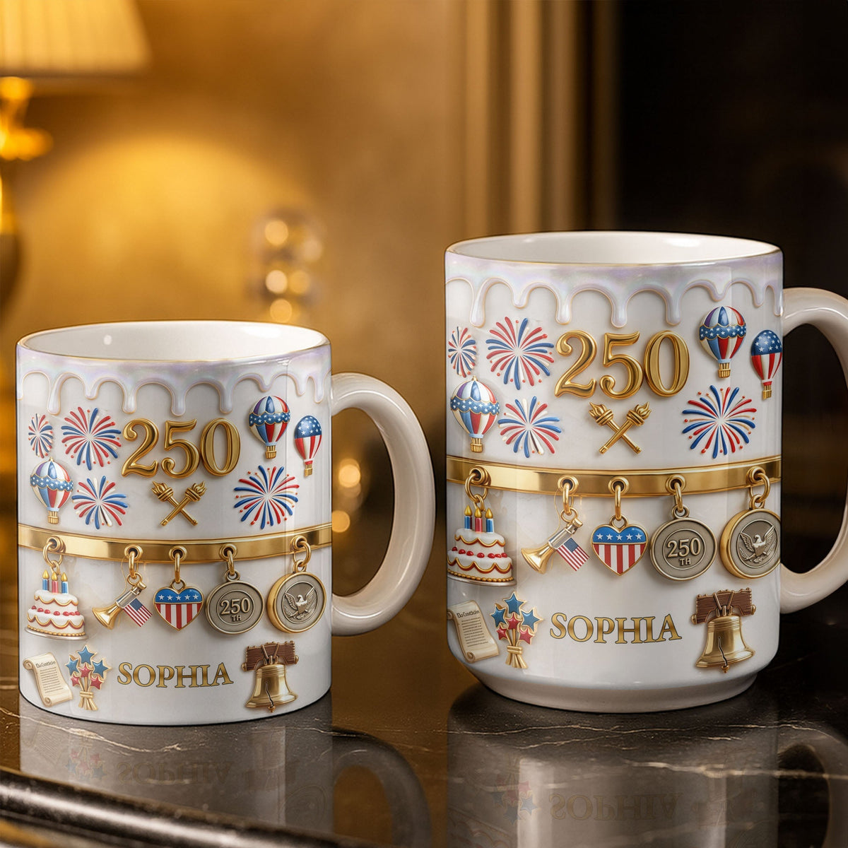 Gift For Patriots & USA Lovers – Personalized "Celebrating Freedom" Mug