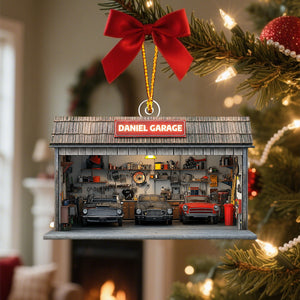 Personalized Auto Garage Acrylic Ornament – Custom Mechanic Gift & Repair Shop Decor
