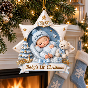 Born For Christmas Magic – Personalized Acrylic Christmas Ornament | Custom Holiday Keepsake Gift